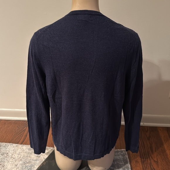 Banana Republic Men’s Extra Large V Neck Pinstripe Wool Sweater Long Sleeve - Picture 4 of 5